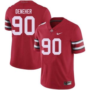 Men's Ohio State Buckeyes #90 Jack Deneher Red Nike NCAA College Football Jersey Comfortable IOR4544HS